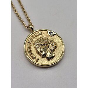 I AM ROOTED BUT I FLOW Pendant Necklace Gold Plated OOAK One of a Kind